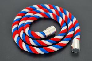 Fanartikel Seidenkordel - Collier, blau / weiss / rot , Lnge ca. 45cm
