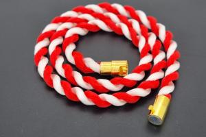 Fanartikel Seidenkordel - Collier, rot / weiss , Lnge ca. 45cm