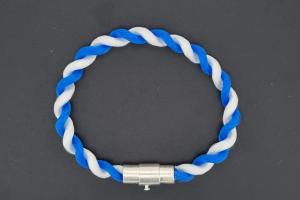 Fanartikel Seidenkordel - Armband, blau / weiss , Lnge ca. 16cm