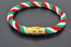 Fanartikel Seidenkordel - Armband, grn / weiss / rot , Lnge ca. 16cm