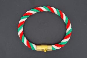 Fanartikel Seidenkordel - Armband, grn / weiss / rot , Lnge ca. 16cm