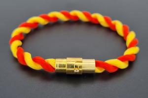 Fanartikel Seidenkordel - Armband, rot / gelb , Lnge ca. 16cm