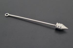 Wechselstab mit Kegelspitze ca. Mae 6mm, Metal unecht silberfarben, Gesamtlnge ca. 63mm,