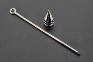 Wechselstab mit Kegelspitze ca. Mae 6mm, Metal unecht silberfarben, Gesamtlnge ca. 63mm,