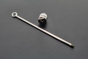 Wechselstab mit Kegelspitze ca. Mae 6mm, Metal unecht silberfarben, Gesamtlnge ca. 63mm,