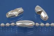 Squeeze capsules with beading hole 3mm 925/- Silver gold plated