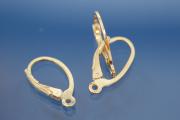 Leverback polished 925/- silver gold plated regular open loop I  1,1mm, approx.17,8mm x 10,0mm,