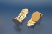 Ear clip with Ø 8mm round plate 925/- Silver gold plated solid version
