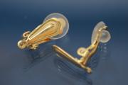 Ear clip with Teardrop and Silicone Inlay 925/- Silver gold plated
