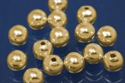 1-Hole-Bead 4,0mm 925/- Silver gold plated