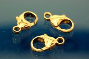 Oval Trigger Clasp 16mm 925/- Silver gold plated