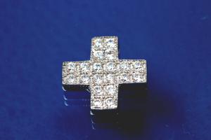 Pendant Cross 925/- Silver silver plated approx. sizes high14,0mm including loop on the back, wide 14,0mm, MS2,8mm,