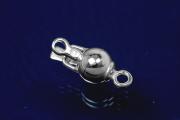 Ball clasp Ø7mm 925/- Silver polished rhodium plated