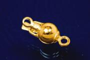 Ball clasp 8mm 925/- Silver polished gold plated