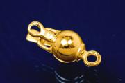 Ball clasp Ø10mm 925/- Silver polished gold plated