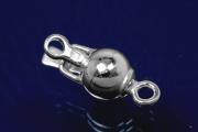 Ball clasp Ø10mm 925/- Silver polished rhodium plated