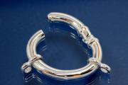 Chain shortener with 2 rollo 925/- Silver polished Oval 20x17 thickness 3,5mm