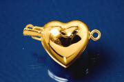 Clasp heart shape 17x17mm 925/- Silver gold plated polished