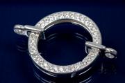 Kettenverkrzer 925/- Silber poliert mit 32 Steinen gefasst,ca.A26,5xI19,5x4mm rund mit Rollo