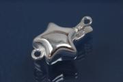 Clasp star shape 14x14x8mm  925/- Silver rhodium plated polished