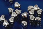 Spacer beads heavy version heart shape 925/- silver rhodium plated, size Maße ca.6,2x5,3x4,0mm, B1,95mm,