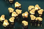 Spacer beads heavy version heart shape 925/- silver gold plated, size Maße ca.6,2x5,3x4,0mm, B1,95mm,