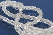 Zopfkette massiv ca.Ma�e �4,3mm mit Karabiner, ca. Ma�e Endglied A� 5,1mm, 925/- Silber, L�nge ca. 40cm