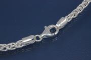 Zopfkette massiv ca.Ma�e �4,3mm mit Karabiner, ca. Ma�e Endglied A� 5,1mm, 925/- Silber, L�nge ca. 42cm