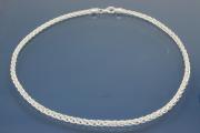 Zopfkette massiv ca.Ma�e �4,3mm mit Karabiner, ca. Ma�e Endglied A� 5,1mm, 925/- Silber, L�nge ca. 42cm