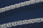 Zopfkette massiv ca.Mae 4,3mm mit Karabiner, ca. Mae Endglied A 5,1mm, 925/- Silber, Lnge ca. 55cm