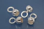Bead capsules heavy variation Ø4mm with closed loop, 925/- Silver
