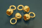 Bead capsules heavy variation Ø4mm with closed loop, 925/- Silver gold plated
