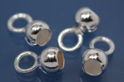 Bead capsules heavy variation 5mm with closed loop, 925/- Silver