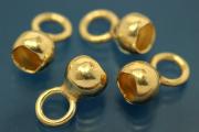 Bead capsules heavy variation Ø5mm with closed loop, 925/- Silver gold plated