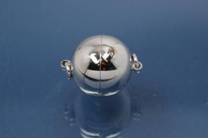 Magnetic ball clasp, rhodium plated, 8mm (Magnetic invisible)
