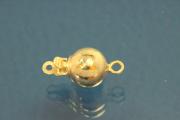 Ball clasp Ø6mm, 925/- Silver gold plated