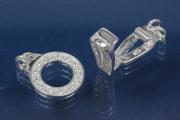 Collierverschluss 925/- Silber mit ca.25 Zirkonia gefasst, ca. Mae 22x11x4.5mm,