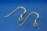 Earhook with coil ca.14x18mm, 925/- Silver gold plated