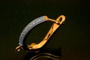 Leverback 925/- Silver gold plated with Cubic Zirconia, closed loop