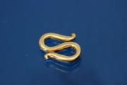 S-hook-clasp 925/- Silver gold plated 9,5x7mm