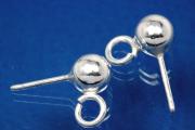 Ear stud with ball Ø 6mm  925/-Silver