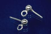 Ear stud with ball Ø 4mm  925/-Silver