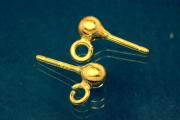Ear stud with ball Ø 4mm  925/-Silver gold plated