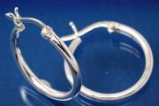 Hoops 925/- Silver approx size A30mm, I26mm, Tube round RD A2mm.