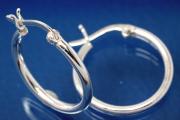 Hoops 925/- Silver approx size A40mm, I34mm, Tube round RD A3mm.