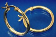 Hoops 925/- Silver gold plated approx size A40mm, I34mm, Tube round RD A3mm.