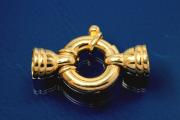 Spring ring big heavy solid 925/- gold plated 21mm