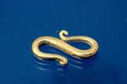 S-hook-clasp 925/- Silver gold plated 13,5x7,5mm