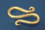 S-hook-clasp 925/- Silver gold plated 19,5x14mm