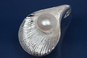 Pendant Leave with Pearl  925/- Silver